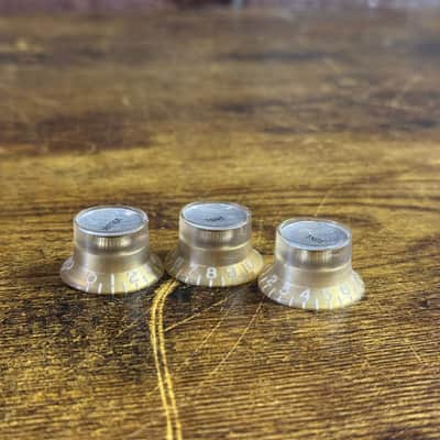 Gibson Custom Shop Reflector Knobs- SET of 3 w/ Light Relic (2020s - Gold) image 3