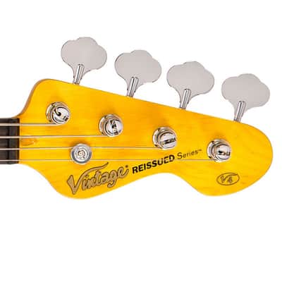 NEW! Vintage Brand V4 V4BK P bass guitar in boulevard black finish image 4