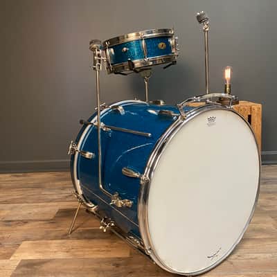 VINTAGE Slingerland Be-Bop Combo Turquoise Sparkle Cocktail Kit image 12