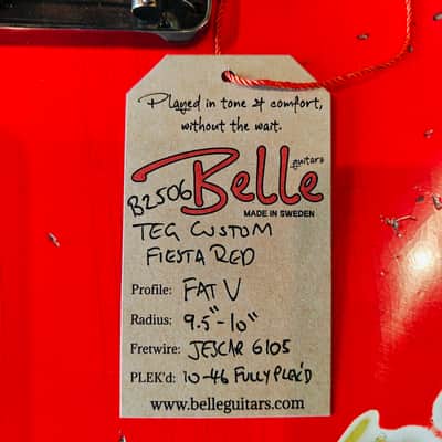 Belle Guitars Teg Custom, Fiesta red - medium relic image 16