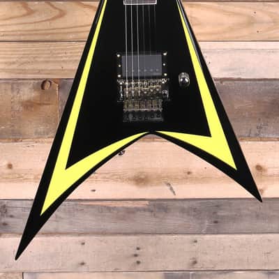 ESP Alexi Laiho Arrowhead SE 20th Anniversary Electric Guitar Black w/Yellow Pinstripe & Case image 1
