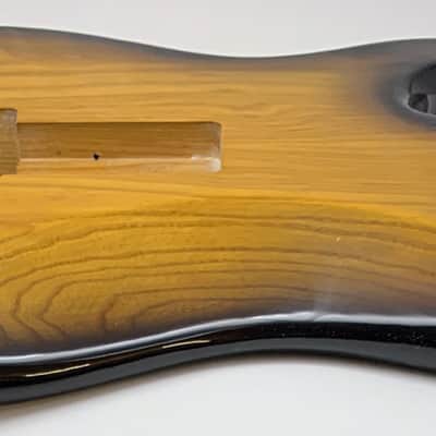 3lbs 8oz BloomDoom Nitro Lacquer Aged Relic 2 Tone Sunburst Hardtail S-Style Vintage Custom Guitar Body image 9