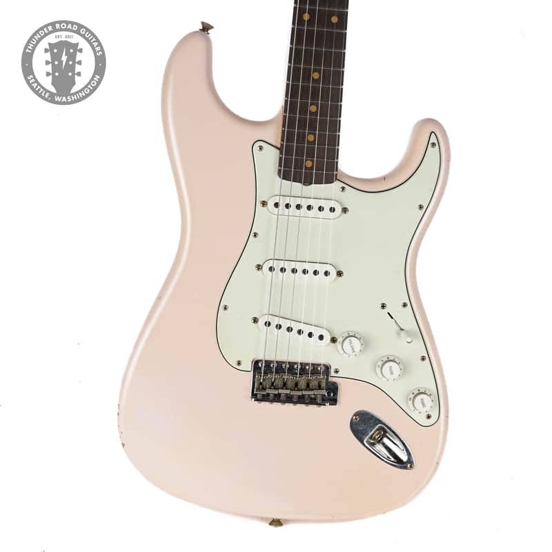 New Fender Custom Shop Andy Hicks Masterbuilt 1960 Stratocaster Journeyman Relic Brazilian Faded Aged Shell Pink image 1