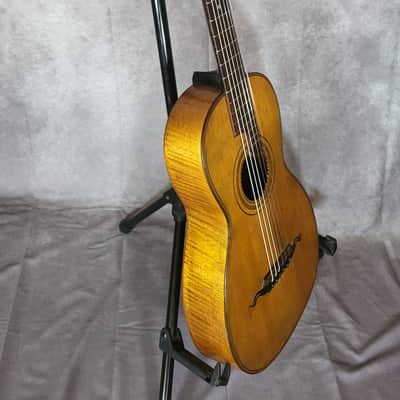 Beautiful 1920s Vogtland Parlor Guitar – One-Piece Maple Back image 6