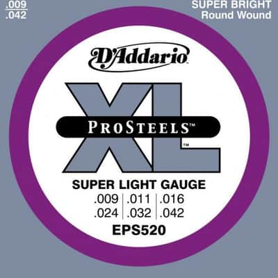 D'Addario EPS520 ProSteels Super Light Electric Guitar Strings