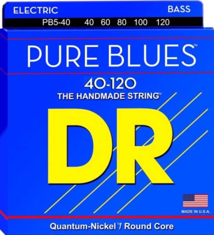 DR PB5-40 Pure Blues Quantum Nickel 5 Set Bass Strings, .040-.120 image 1