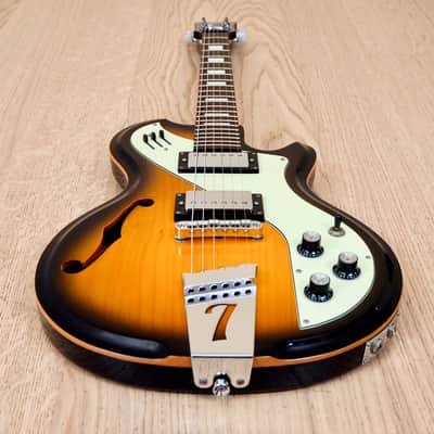 Italia Mondial Deluxe Sunburst Electric Guitar Semi Hollow w/ Piezo image 12