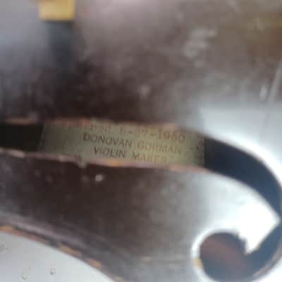 Paris fe, 70 1870 label Violin 4/4 +Repaired 1950 Donovan Gorman Port Huron,MI image 2