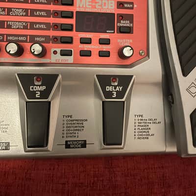 Boss ME-20B Bass Multi-Effect Unit 2007 - 2017 - Silver / Red image 8