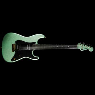 Used Charvel Custom Shop Nitro San Dimas Electric Guitar Seafoam Sparkle with Platinum Overspray image 2