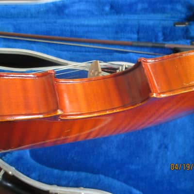 J Balaton brand violin with case and bow. Made in Hungary image 7