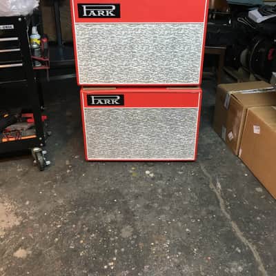 PARK  45w Custom-made PARK 2x12 Bluesbreaker with matching 2x12 extension cab. 2017 - RED with EC Collins WHITE Park Pinstripe grill cloth. (Made by MITCH COLBY) image 10