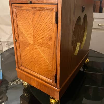 Rotary Connection 1x12/1x10 2 speaker guitar cab. 8 ohms. Vintage MCM style. Front and side firing speakers. Vintage Utah and Rola inside. Open or closed options. 2026 - Wood image 12