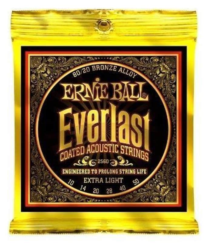 Ernie Ball 2560 Everlast Extra Light Coated 80/20 Bronze Acoustic Guitar Strings image 1