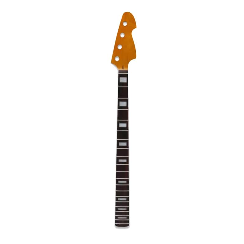 Yellow Bass Guitar Neck 20Fret 34 Inch Maple Rosewood Fretboard Block Inlay Finished Bolt On Guitar Replace image 1