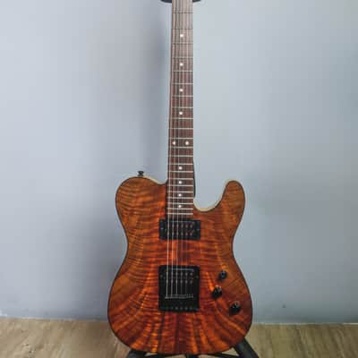 2016 Schecter USA Custom Shop PT CTM Exotic Figured Walnut Swamp Ash HH Natural Gloss image 2