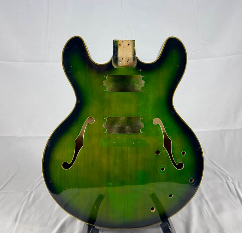Aria Encore 335 Style Hollow Body 1970s Green Burst image 1