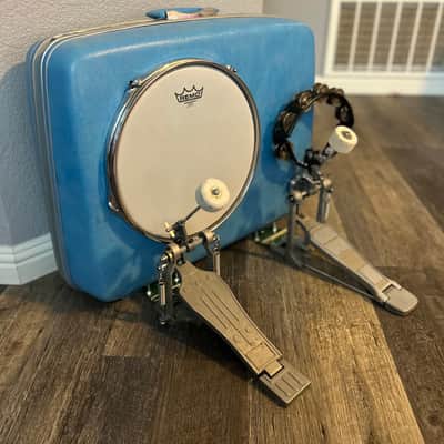 “BLUE DOG” busker style suitcase drum by Vintage Suitcase Kick Drums image 2