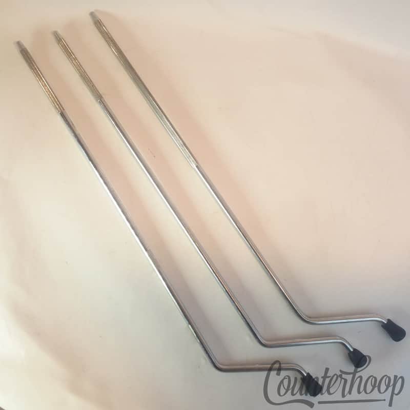 *Ludwig 3x 14" Floor Tom Drum Legs Long 22" Knurling Chrome Classic Vintage 60s* image 1