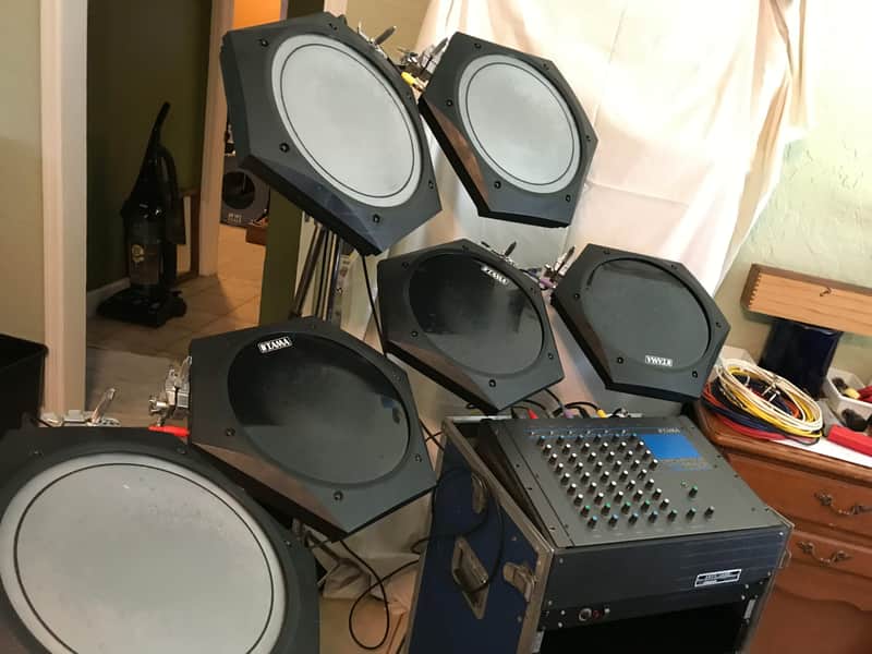 Tama Techstar TS306 and five TS100 BK pad w/ accessories 1985 - Black image 1