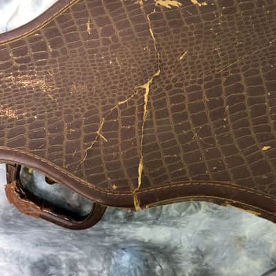 Vintage RARE 1959 Gibson 3/4 Size Melody Maker Soft Shell Electric Guitar Case Alligator Print image 4