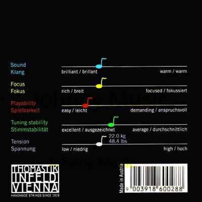 Dominant 3/4 Violin String Set Medium Synthetic Core Handmade Austria image 2