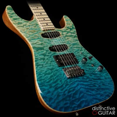 Tom Anderson Drop Top - Super Strat w/ VA Booster & Custom Pups  Bora Blue Surf image 2
