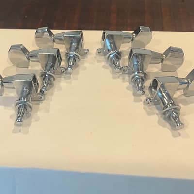 Schaller M6 3x3 tuners 1980s - chrome script logo image 3