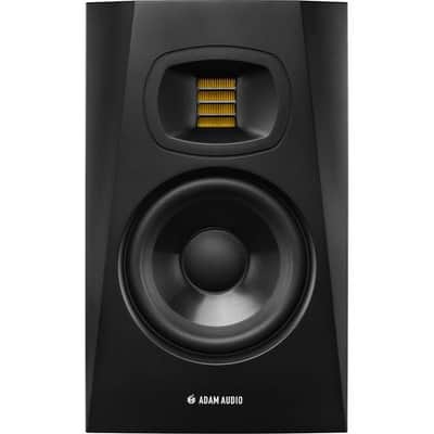 Adam Audio T5V Active Studio Monitor (Pair) with Gator Studio Monitor Isolation Pads, Hosa Technology CPR-203 1/4" to RCA and StreamEye Polishing Cloth image 2