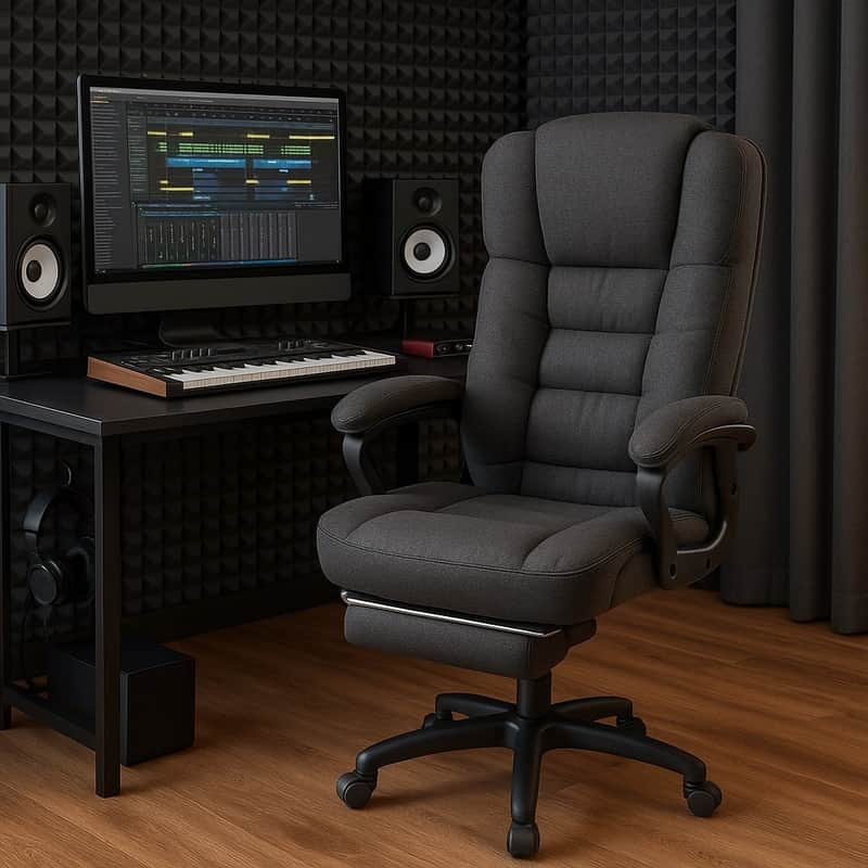 Music Studio Producer Chair – Ergonomic Big and Tall Recording Chair with Footrest, Adjustable Armrests, Breathable Mesh for Long Sessions image 1