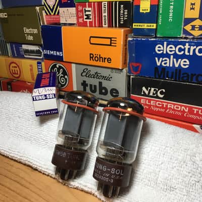 2x Tungsol USA DD Getter Brown Base 5881 6L6WGB ~ Military Issue PowerTubes ~ Neutral Tone Musical Dynamics Warm Vintage Holy Grail Audio Playback image 2