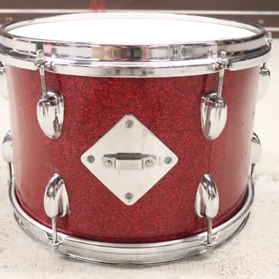 Japanese 9x13 Rack Tom Drum Red Sparkle Vintage 1960's image 3