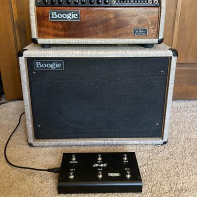 CUSTOM Finished Mesa Boogie JP-2C John Petrucci Signature 3-Channel 100-Watt Guitar Amp Head and Matching 1x12 WideBody Cab 2018 - Custom Fawn Slub Bronco image 2