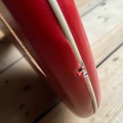 1960s Hofner Colorama 1 Red Vinyl Guitar Body image 15