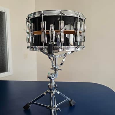 Ludwig Coliseum Slotted Snare 12 Lug 1980 - Black image 3