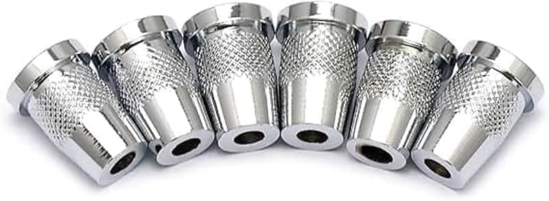 Guitar String Mounting Ferrules Through Body Mounts String Caps for Tele Strat Style Electric Guitar Parts Replacement Set of 6Pcs (Chrome) image 1
