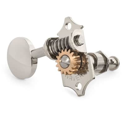 Waverly Guitar Tuners with Vintage Oval Knobs, for Solid Pegheads, Nickel, 3L/3R image 2