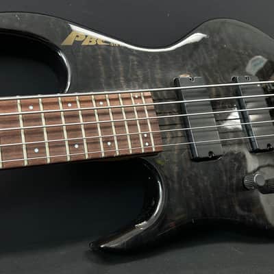 PBC Dave Bunker GTB 355 Left Handed 5-String Active Headless Bass - Trans Black image 5