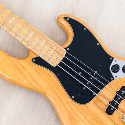 1976 Fender Jazz Bass Natural Ash w/ Pearl Blocks + Binding, Case image 7