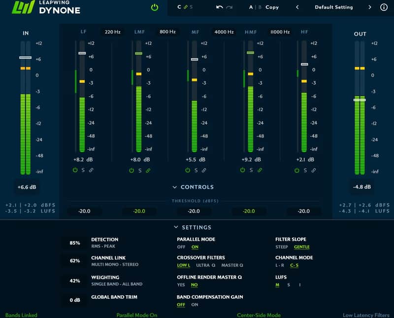 Leapwing DynOne (Download)<br>Parallel multi-band dynamics plugin image 1