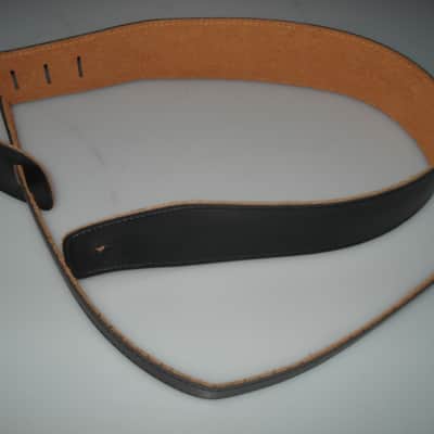 New Black Leather Guitar Strap image 4