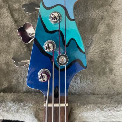 Fender Jazz Bass with Road Runner case - Custom paint by Galveston artist KM Zimmerman image 5