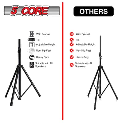 5 Core Speaker Stand Tripod Heavy Duty Adjustable 48" Universal Mount for PA DJ Studio image 12