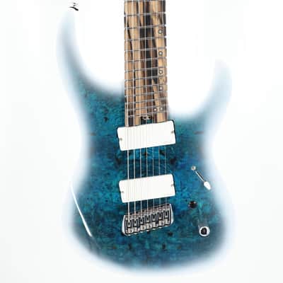 Legator Ninja N7FOD 7-String Multiscale Guitar w/ Fishman Pickups - Gloss Buckeye Arctic Blue image 1