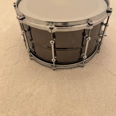 Ludwig Universal Brass 8x14" Snare Drum with Die cast Hoops 2022 - Present - Black Nickel over Brass with Chrome Hardware image 2