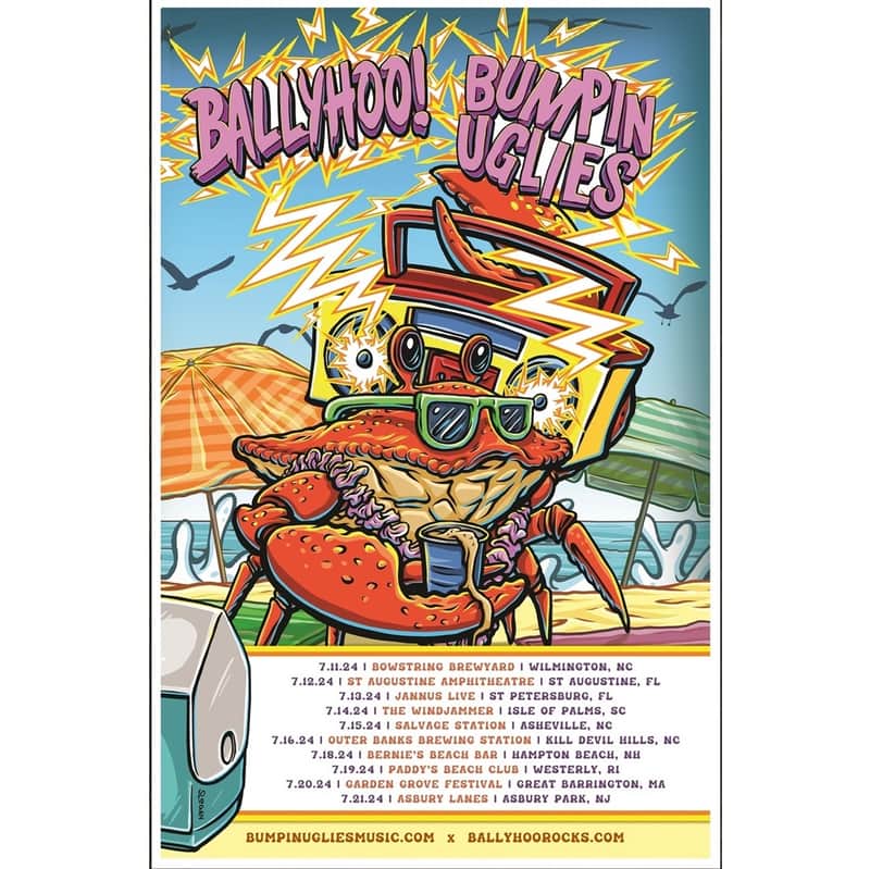 BALLYHOO! | BUMPIN' UGLIES Summer Tour 2024 Ltd Ed New RARE Poster! Reggae Rock Ska Alternative Punk Acoustic Dub image 1