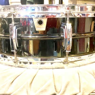 90s Ludwig Black Beauty  5x14" 10-Lug Brass Snare Drum Black Nickel-Chrome Plated image 9