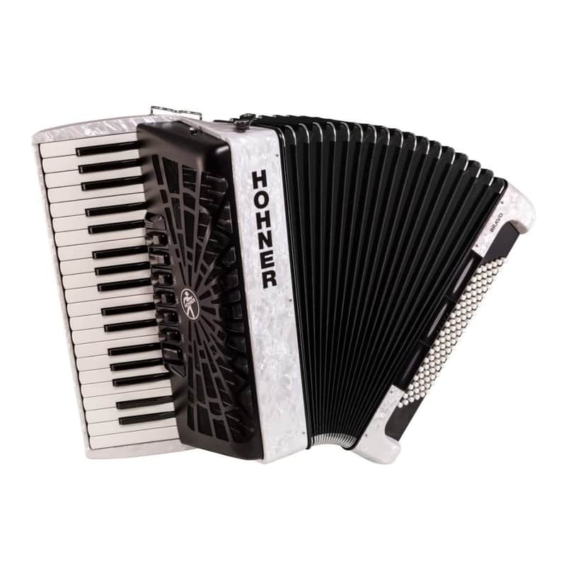Hohner Bravo III 96 Chromatic Piano Key Accordion (Pearl White) image 1