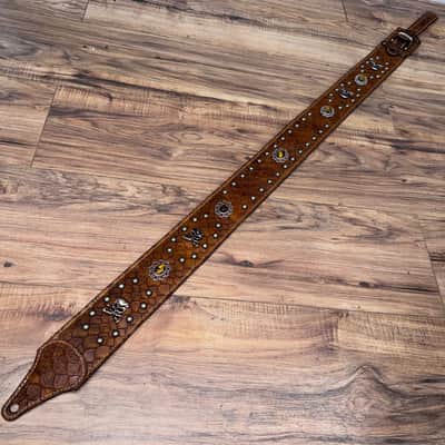Carlino Steve Lukather TigerEye and Skull strap 2026 - Tan scale leather image 9