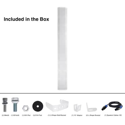 CARPO-V10W | Passive Wall-Mount Column Mini Line Array Speaker with 8 x 5” Woofers, for Commercial Installation, Live Event, Church, Conference, Lounge, White image 10